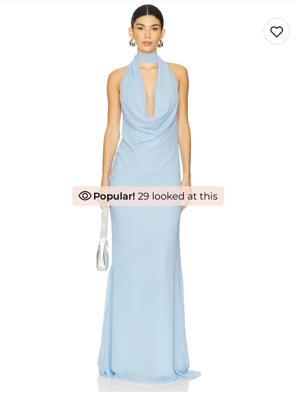 Lovers + Friends Sky Blue Halter Cowl Neck Maxi Dress